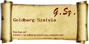 Goldberg Szalvia névjegykártya